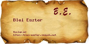 Blei Eszter névjegykártya